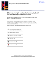 Differences in high- and low-performing students' fraction learning in the fourth grade