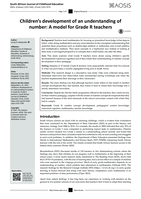 Children’s development of an understanding of number: A model for Grade R teachers