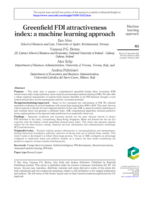 Greenfield FDI attractiveness index: a machine learning approach