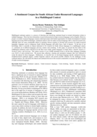 A Sentiment Corpus for South African Under-Resourced Languages in a Multilingual Context