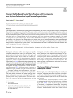 Human Rights–Based Social Work Practice with Immigrants and Asylum Seekers in a Legal Service Organization