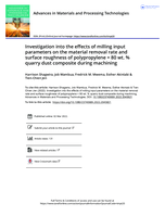Investigation into the effects of milling input parameters on the material removal rate and surface roughness of polypropylene+80 wt. % quarry dust composite during machining