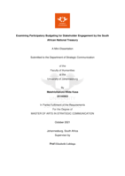 Examining participatory budgeting for stakeholder engagement by the South African National Treasury
