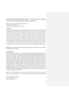 Work Integrated Learning (WIL) model - A win-win process between university, postgraduate business students and industry