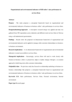 Organisational and environmental indicators of B2B sellers' sales performance in services firms