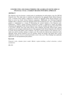 Constructing and Characterising the Aggregate South African Financial Cycle: A Markov Regime-Switching Approach