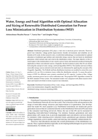 Water, Energy and Food Algorithm with Optimal Allocation and Sizing of Renewable Distributed Generation for Power Loss Minimization in Distribution Systems (WEF)