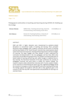 Pedagogical continuities in teaching and learning during COVID-19: Holding up the bridge