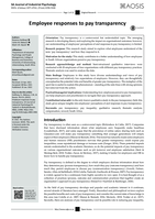 Employee responses to pay transparency