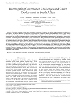 Interrogating Governance Challenges and Cadre Deployment in South Africa