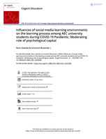 Influences of social media learning environments on the learning process among AEC university students during COVID-19 Pandemic: Moderating role of psychological capital
