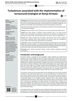 Turbulences associated with the implementation of turnaround strategies at Kenya Airways