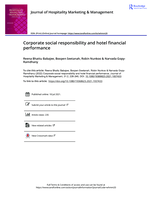Corporate social responsibility and hotel financial performance