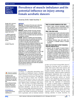 Prevalence of muscle imbalance and its potential influence on injury among female acrobatic dancers
