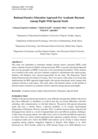 Rational Emotive Education Approach For Academic Burnout Among Pupils With Special Needs
