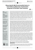 Measuring the Big Five personality factors in South African adolescents: Psychometric properties of the Basic Traits Inventory