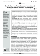 Developing a brief acceptance and commitment therapy model for industrial psychologists