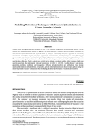 Modelling Motivational Techniques with Teachers' Job satisfaction in Private Secondary Schools
