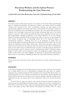Precarious Workers and the Labour Process: Problematising the Core/Non-core