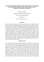 WHAT TRIGGERS THE BEHAVIOUR OF MILLENNIALS TOWARDS THE ADOPTION OF THE COVID ALERT APPLICATION? EVIDENCE FROM SOUTH AFRICA