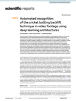 Automated recognition of the cricket batting backlift technique in video footage using deep learning architectures