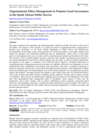 Organisational Ethics Management to Promote Good Governance in the South African Public Service