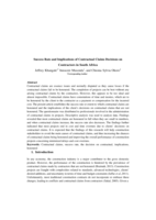 Success Rate and Implications of Contractual Claims Decisions on Contractors in South Africa