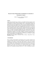 Research Trends of Human-Robot Teams/Robotics in Construction: A Scientometric Analysis