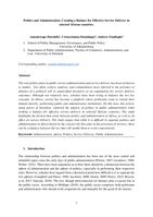 Politics and Administration: Creating a Balance for Effective Service Delivery in selected African countries