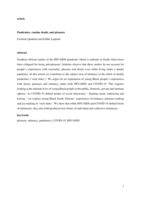 Pandemics, routine death, and pleasure