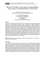 Women and Children under Siege: Re-reading Biblical Texts in light of Child Abandonment in South Africa