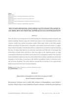 Military Spending and Inequality in South Africa: An ARDL Bound Testing Approach to Cointegration