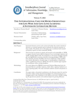 The International Case for Micro-Credentials for Life-Wide And Life-Long Learning: A Systematic Literature Review