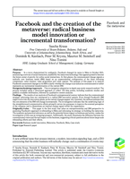 Facebook and the creation of the metaverse: radical business model innovation or incremental transformation?