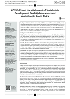 COVID-19 and the attainment of Sustainable Development Goal 6 (clean water and sanitation) in South Africa