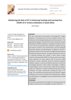Reinforcing the Role of ICT in Enhancing Teaching and Learning Post-COVID-19 in Tertiary Institutions in South Africa
