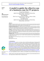 A model to guide the effective use of a business case for IT projects