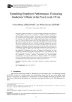 Sustaining Employee Performance: Evaluating Predictors’ Effects in the Post-Covid-19 Era