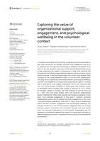 Exploring the value of organizational support, engagement, and psychological wellbeing in the volunteer context