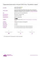 Organizational performance in the post-COVID-19 era: The predictors’ impacts