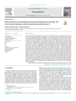 Determinants of renewable electricity development in Europe: Do Governance indicators and institutional quality matter?