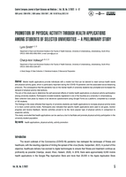 Promotion of Physical Activity through Health Applications among Students of Selected Universities – a Preliminary Study