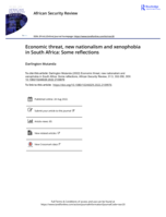 Economic threat, new nationalism and xenophobia in South Africa: Some reflections