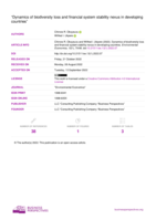 Dynamics of biodiversity loss and financial system stability nexus in developing countries