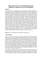 Safety and Security in Urban Public Spaces as a significant component of Social Sustainability