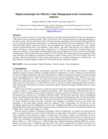 Digital technologies for Effective Value Management in the Construction Industry