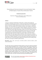 Dismantling and Deconstructing the Structured Gender Codes of Retail Spaces of South African Menswear Fashion