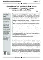 Antecedents of the adoption of blockchain to enhance patients’ health information management in South Africa