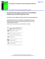 Across time and space: Examiner and candidate experiences of online doctoral vivas
