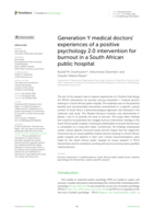 Generation Y medical doctors’ experiences of a positive psychology 2.0 intervention for burnout in a South African public hospital